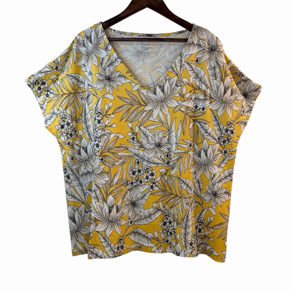 J. Jill Lux Supima V-Neck Easy Tee Large